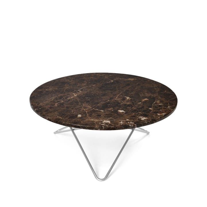 O Table -sohvapöytä - marmori ruskea, ruostumattomasta teräksestä valmistettu jalusta - OX Denmarq