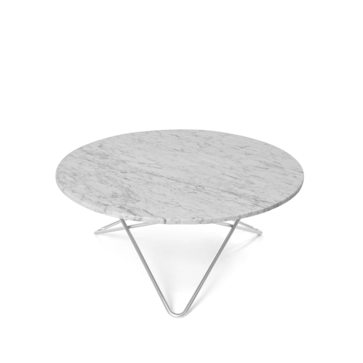 O Table -sohvapöytä - marmori valkoinen, ruostumattomasta teräksestä valmistettu jalusta - OX Denmarq