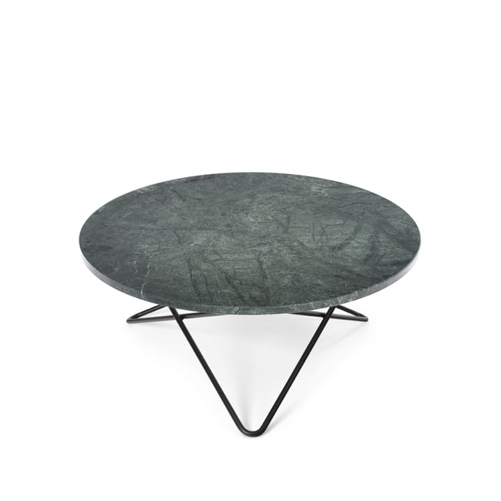 O Table -sohvapöytä - marmori vihreä, mustaksi maalattu jalusta - OX Denmarq