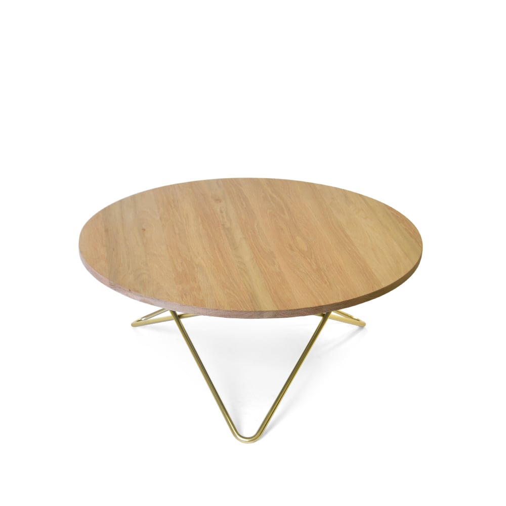 OX Denmarq O Table -sohvapöytä tammi mattalakattu messinkijalusta