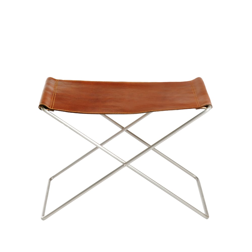 OX Denmarq OX Stool -rahi nahka cognac ruostumaton teräs