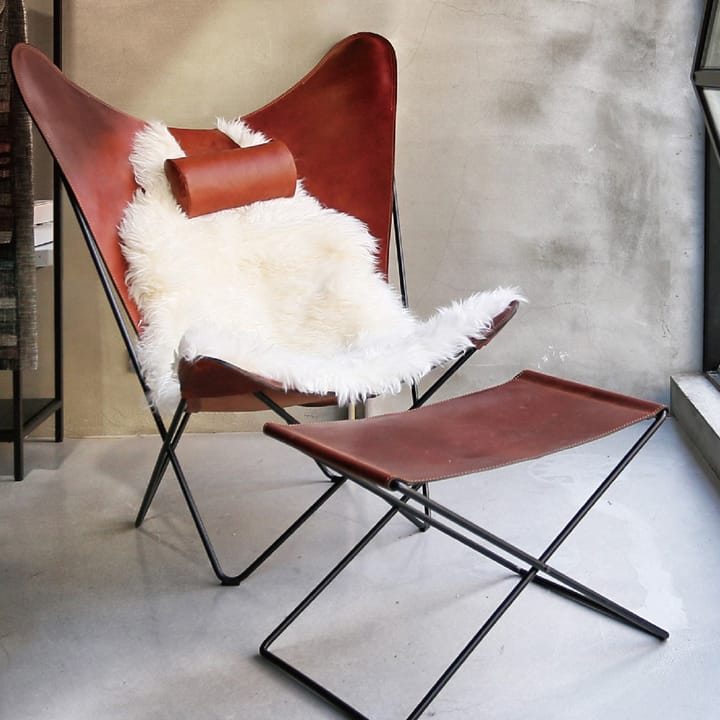 OX Stool -rahi - nahka musta, ruostumaton teräs - OX Denmarq
