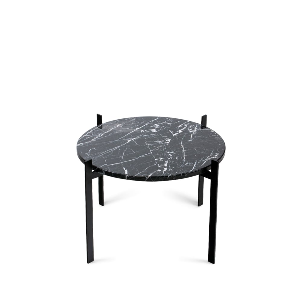OX Denmarq Single Deck -tarjotinpöytä marmori musta musta jalusta