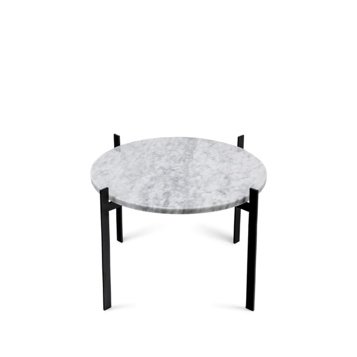 Single Deck -tarjotinpöytä - marmori valkoinen, musta jalusta - OX Denmarq