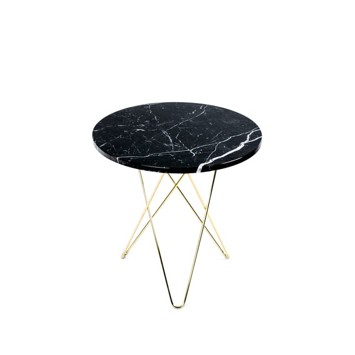 Tall Mini O Table -sohvapöytä - Marmori musta, messinkijalusta - OX Denmarq