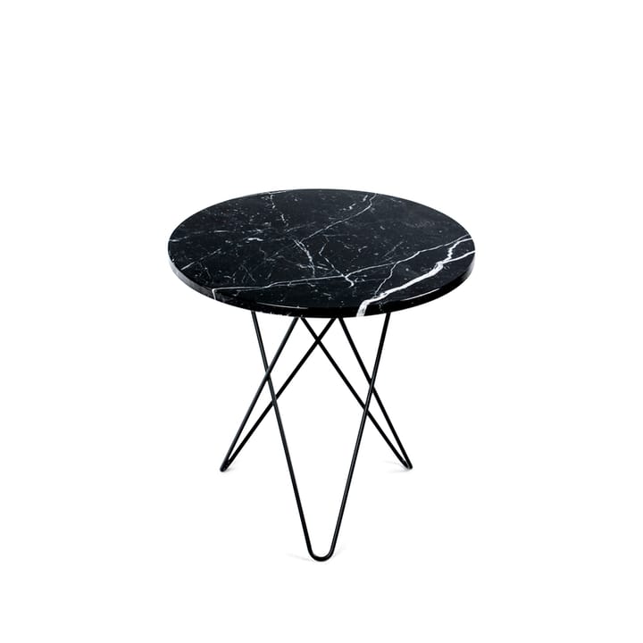 Tall Mini O Table -sohvapöytä - Marmori musta, mustaksi maalattu jalusta - OX Denmarq