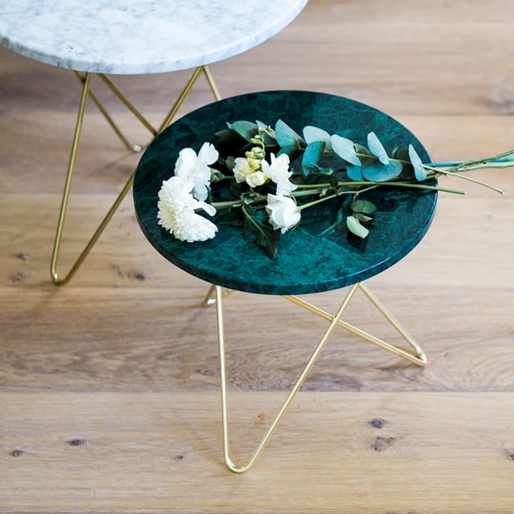 Tall Mini O Table -sohvapöytä, Marmori musta, ruostumattomasta teräksestä valmistettu jalusta OX Denmarq