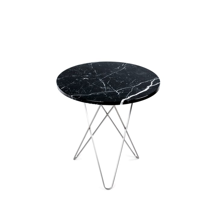 Tall Mini O Table -sohvapöytä - Marmori musta, ruostumattomasta teräksestä valmistettu jalusta - OX Denmarq