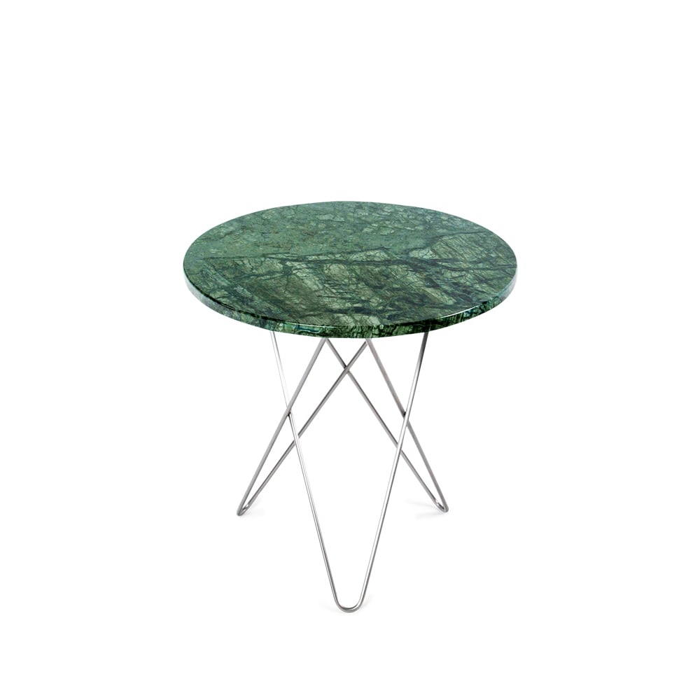 OX Denmarq Tall Mini O Table -sohvapöytä marmori vihreä ruostumaton teräs