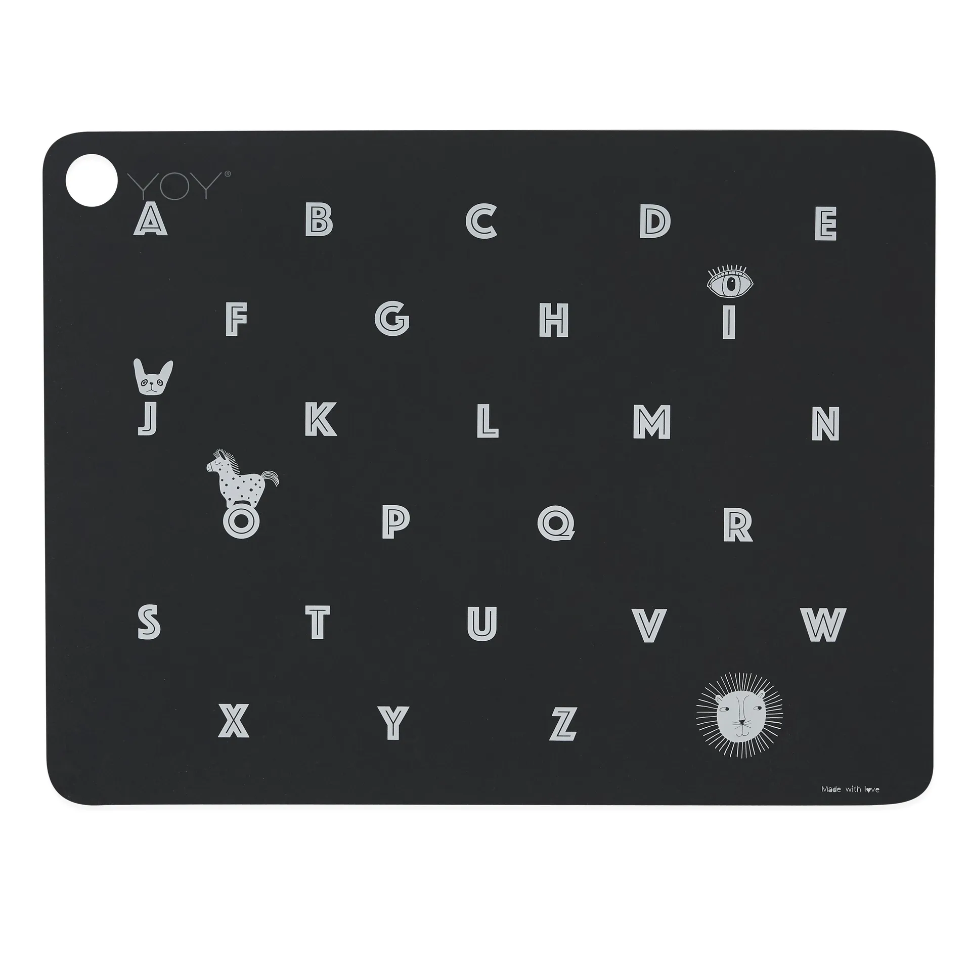 Alphabet pöytätabletti, Anthracite OYOY