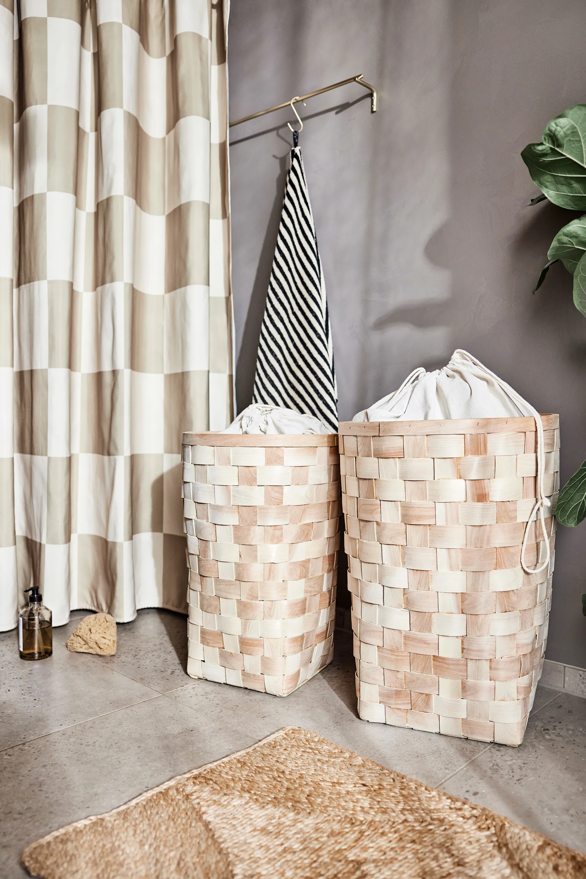 Chess suihkuverho 180x180 cm, Clay-offwhite OYOY