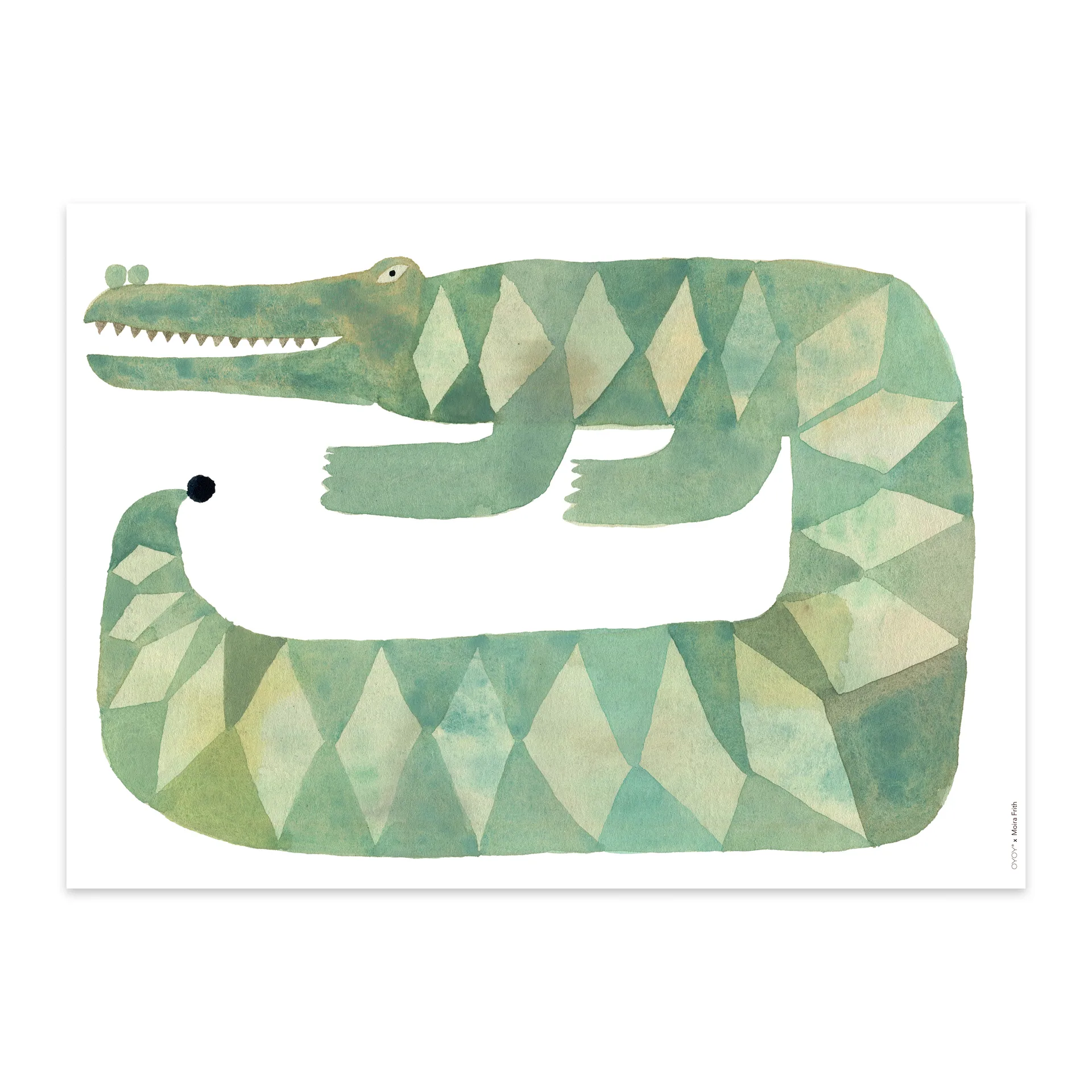 Croccodile Gustav -juliste 50x70 cm, Multi OYOY