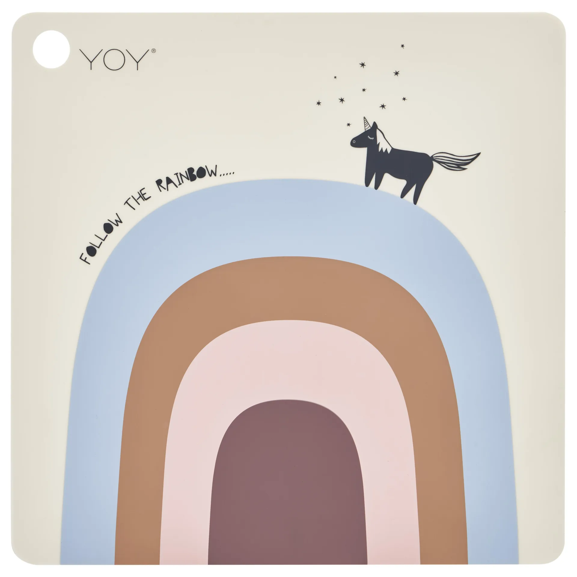 Follow the rainbow pöytätabletti, sininen-vaaleanpunainen-beige OYOY