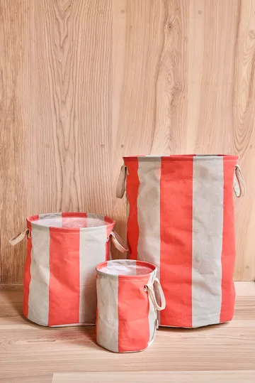 Kara säilytyskori small Ø18x22 cm 2-pack - Cherry Red - OYOY