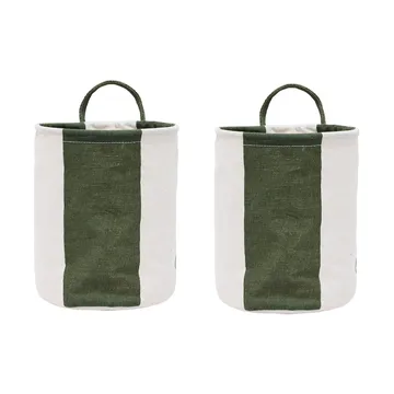 Kara säilytyskori small Ø18x22 cm 2-pack - Dark Green - OYOY