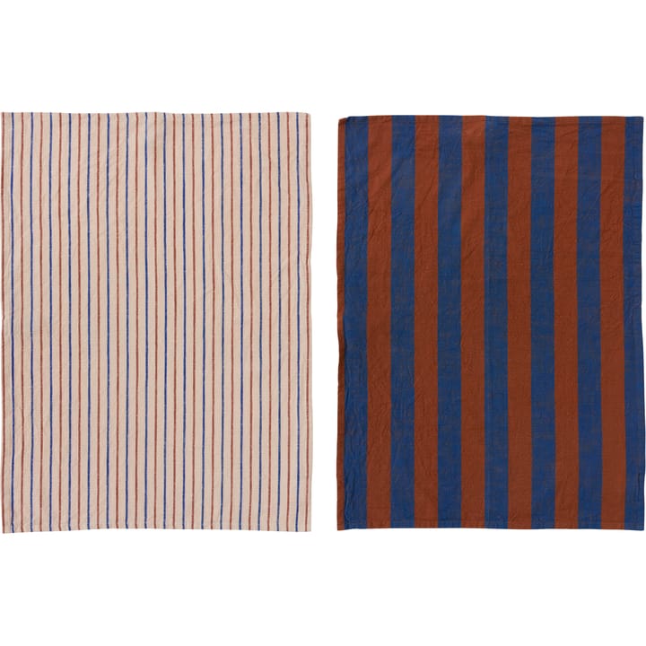 Kurin keittiöpyyhe 50 x 70 cm 2-pakkaus, Caramel-blue OYOY