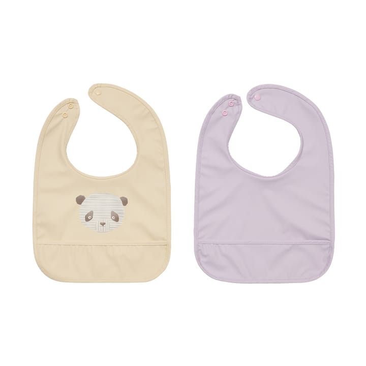 Lun Lun panda ruokalappu 2 osaa - Vanilla-lavender - OYOY