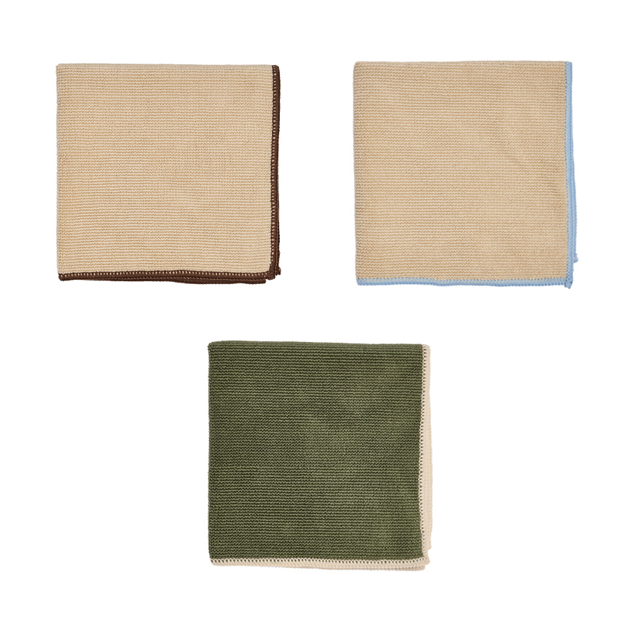OYOY Mundus mikrokuituliina 30x30 cm 3 osaa. Camel-olive