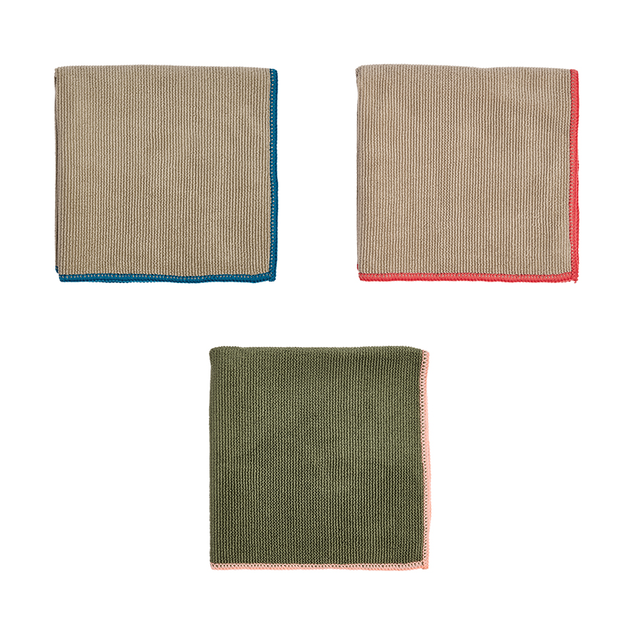 OYOY Mundus mikrokuituliina 30x30 cm 3 osaa. Olive-clay