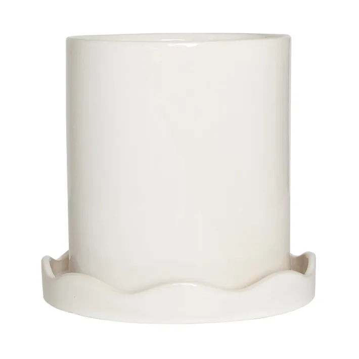 Nami ruukku aluslautasella Ø16,5 pieni, Valkoinen OYOY