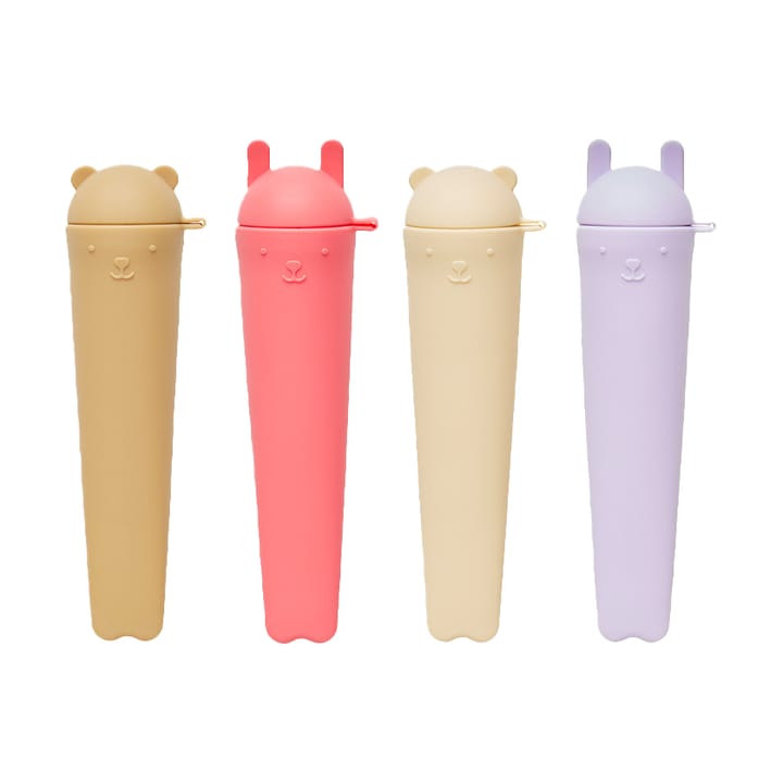 Ninka & Teddy ice pops 4-pakkaus - Lavender-vanilla-cherry red-rubber - OYOY