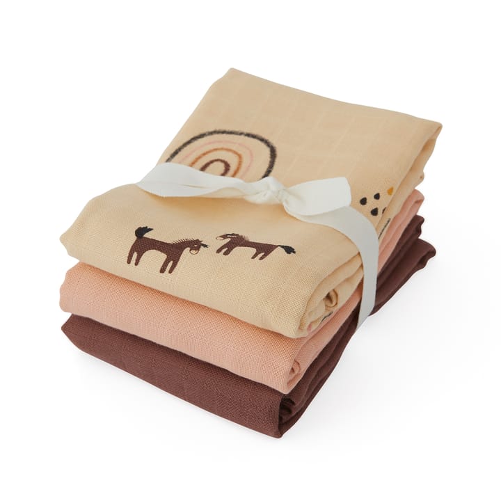 OYOY Mini Muslin Square pyyhe/huopa, 3-pakkaus - Rainbow - OYOY