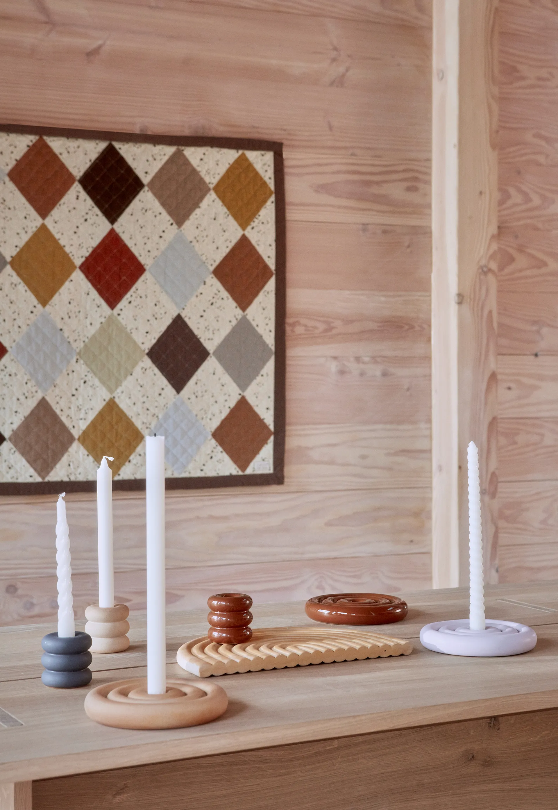 Savi kynttilänjalka 6,5 cm, Beige OYOY