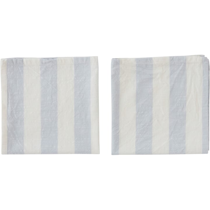 Striped servetti 45 x 45 cm 2-pakkaus - Ice Blue - OYOY