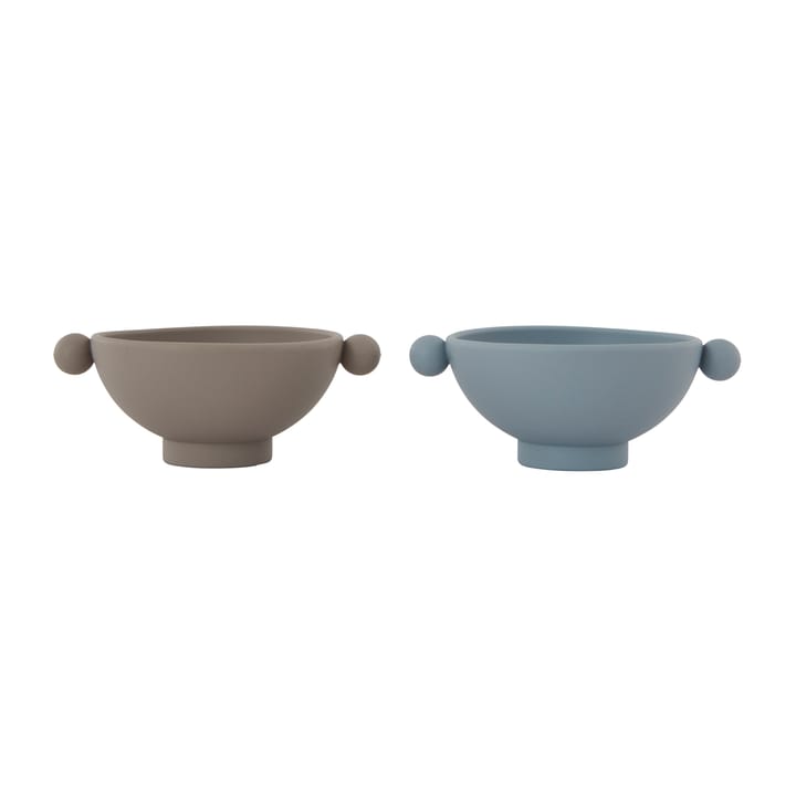 Tiny Inka kulho Ø11 cm 2-pack, Dusty blue-clay OYOY