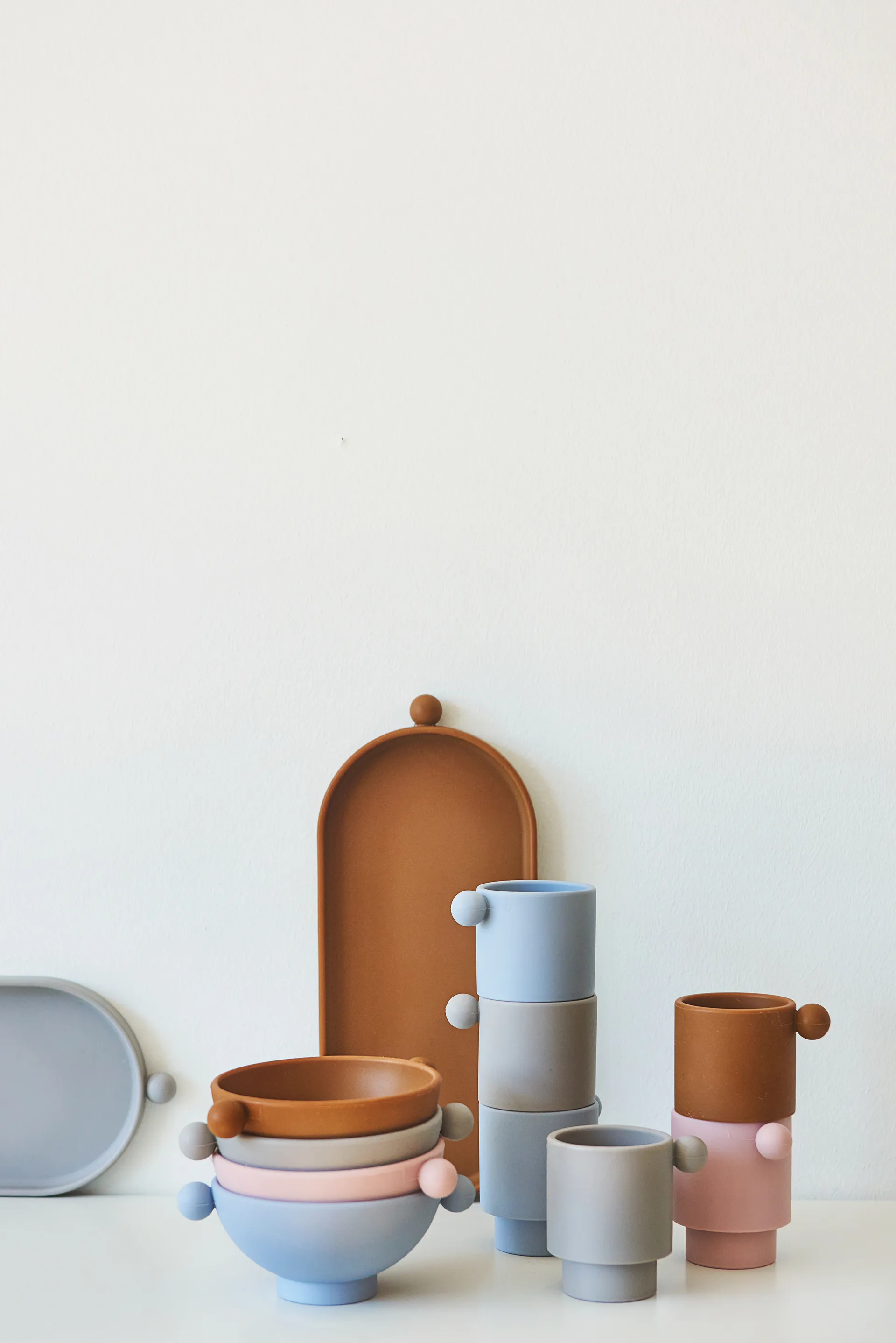 Tiny Inka kulho Ø11 cm 2-pack, Dusty blue-clay OYOY