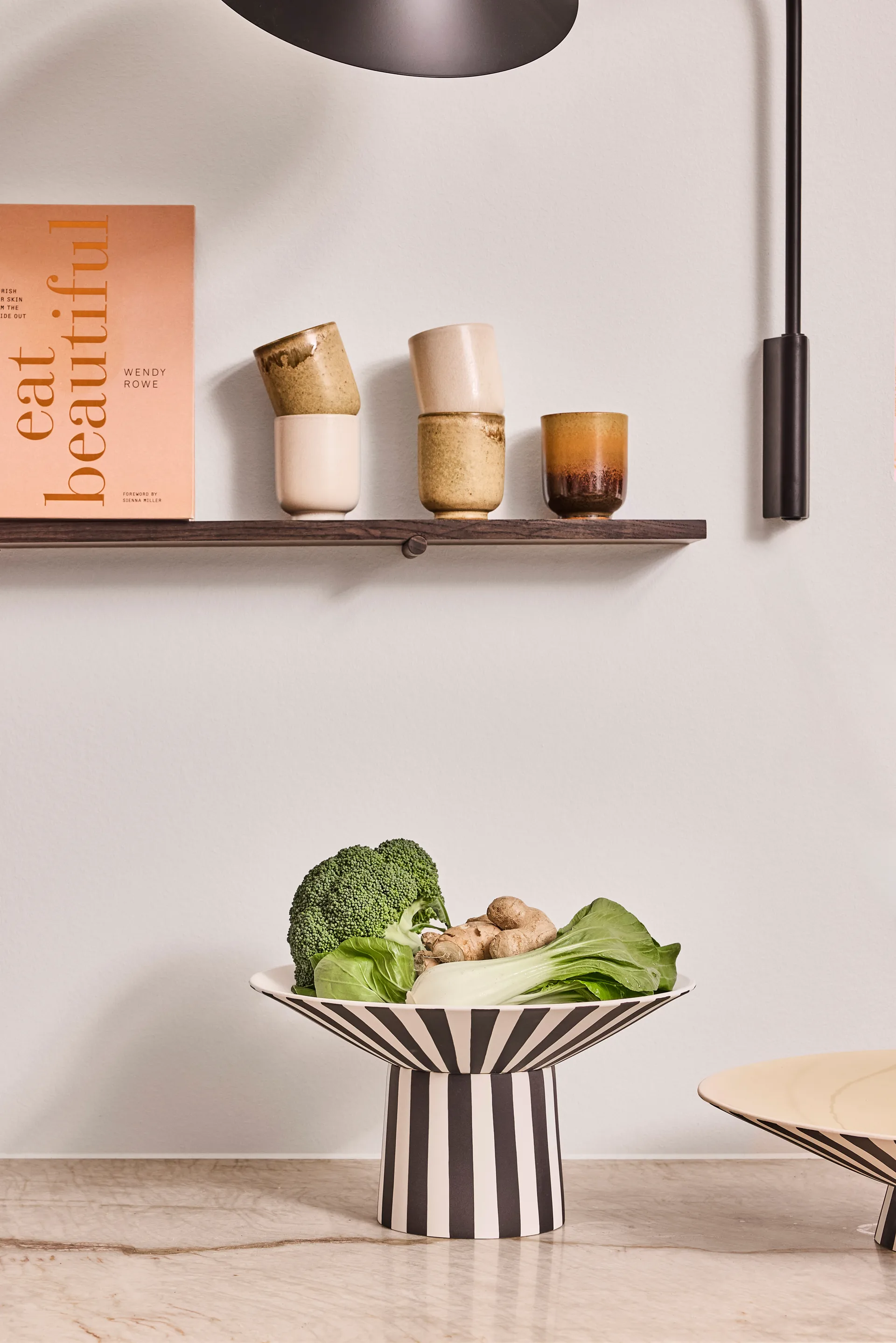 Toppu keskipiste korkea 17xØ30 cm, White-black OYOY