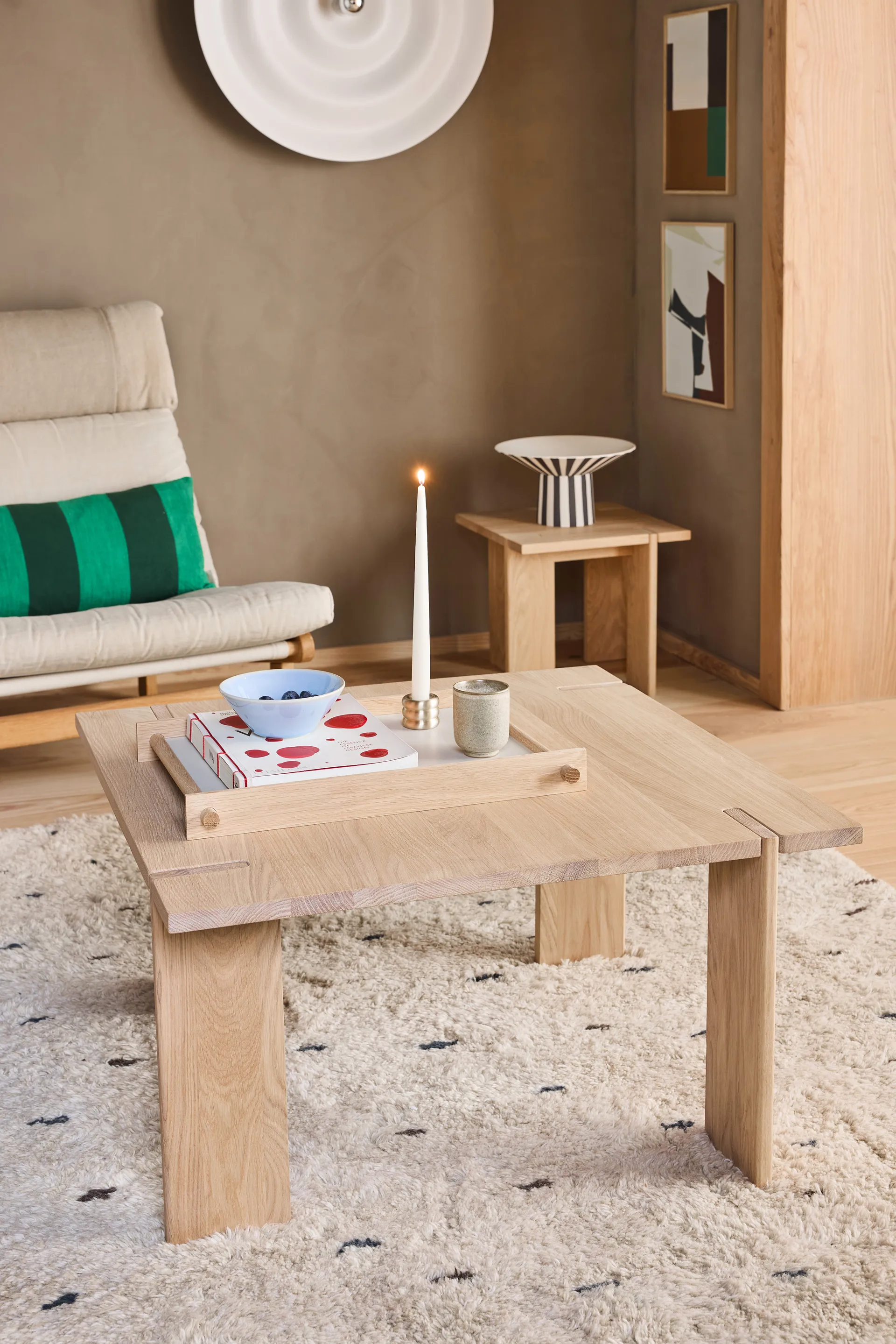 Toppu keskipiste korkea 17xØ30 cm, White-black OYOY