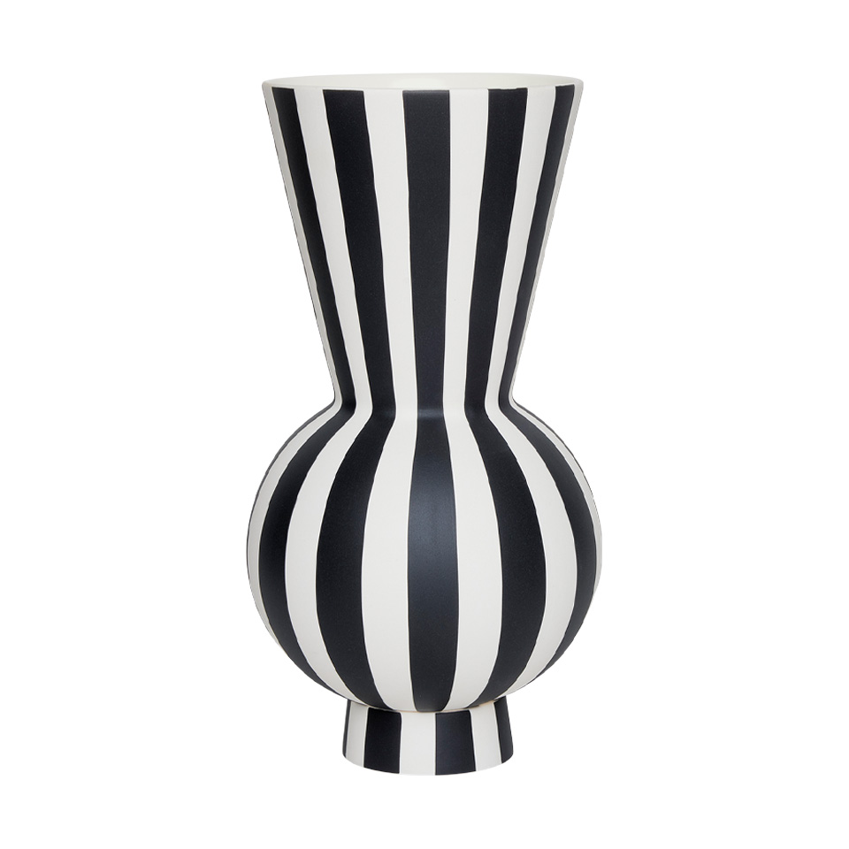 OYOY Toppu vaasi 14,5 cm Black-white | Skandinaavinen Sisustus | Maljakot | Valkoinen