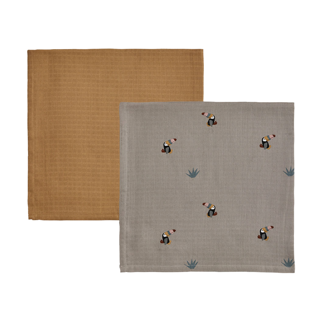 OYOY Toucan lastenpeitto 2 kpl Clay-caramel | Skandinaavinen Sisustus | Puuvillaviltit -ja peitot | Beige