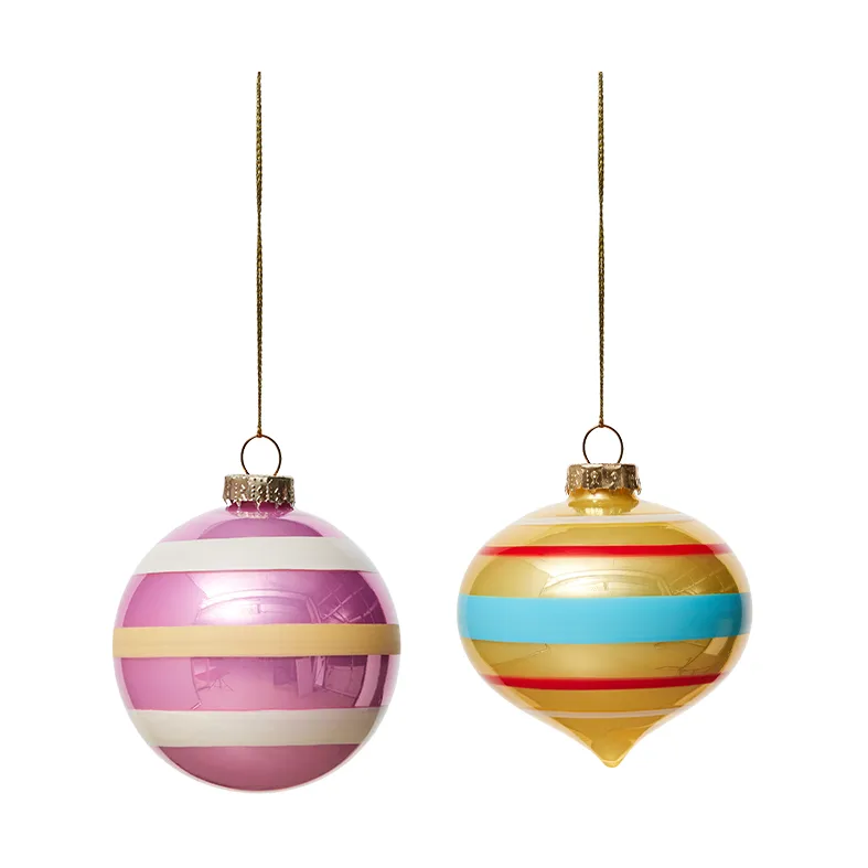 Vintage Christmas lasipallo No. 1 joulupallo 2 osaa, Monivärinen OYOY