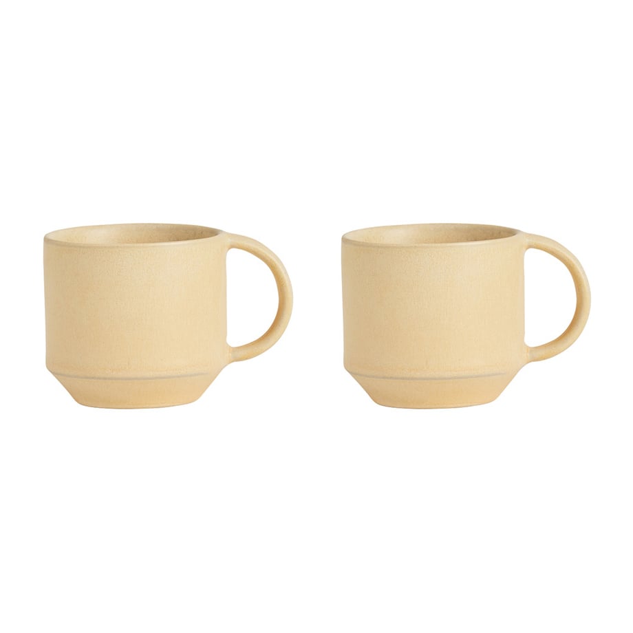 OYOY Yuka espressokuppi 2-pakkaus Butter | Skandinaavinen Sisustus | Espressokupit | Keltainen