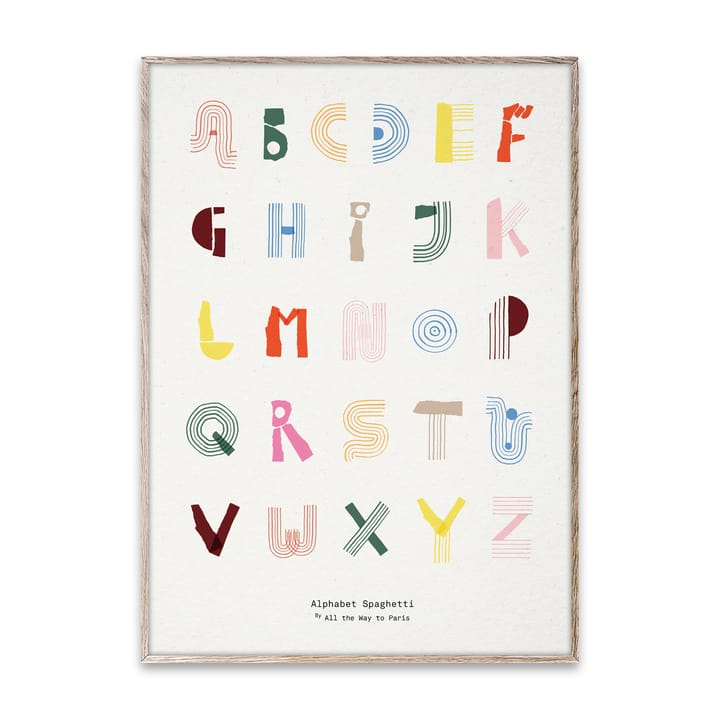 Alphabet Spaghetti ENG Multi-colour -juliste, 50x70 cm Paper Collective