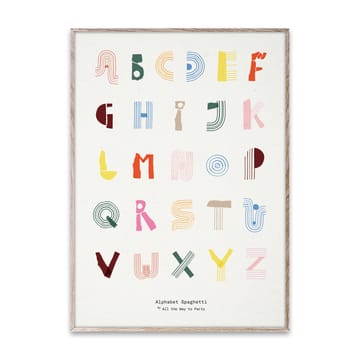 Alphabet Spaghetti ENG Multi-colour -juliste  - 50x70 cm - Paper Collective
