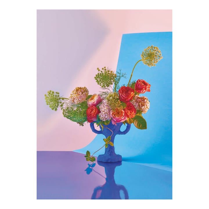 Bloom 02 cyan -juliste - 50x70 cm - Paper Collective