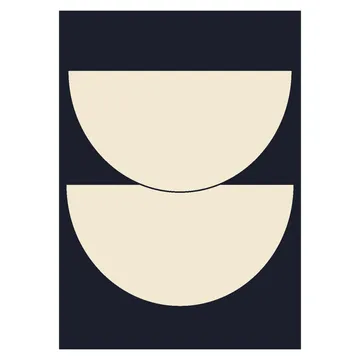 Half Circles I juliste sininen - 30x40 cm - Paper Collective