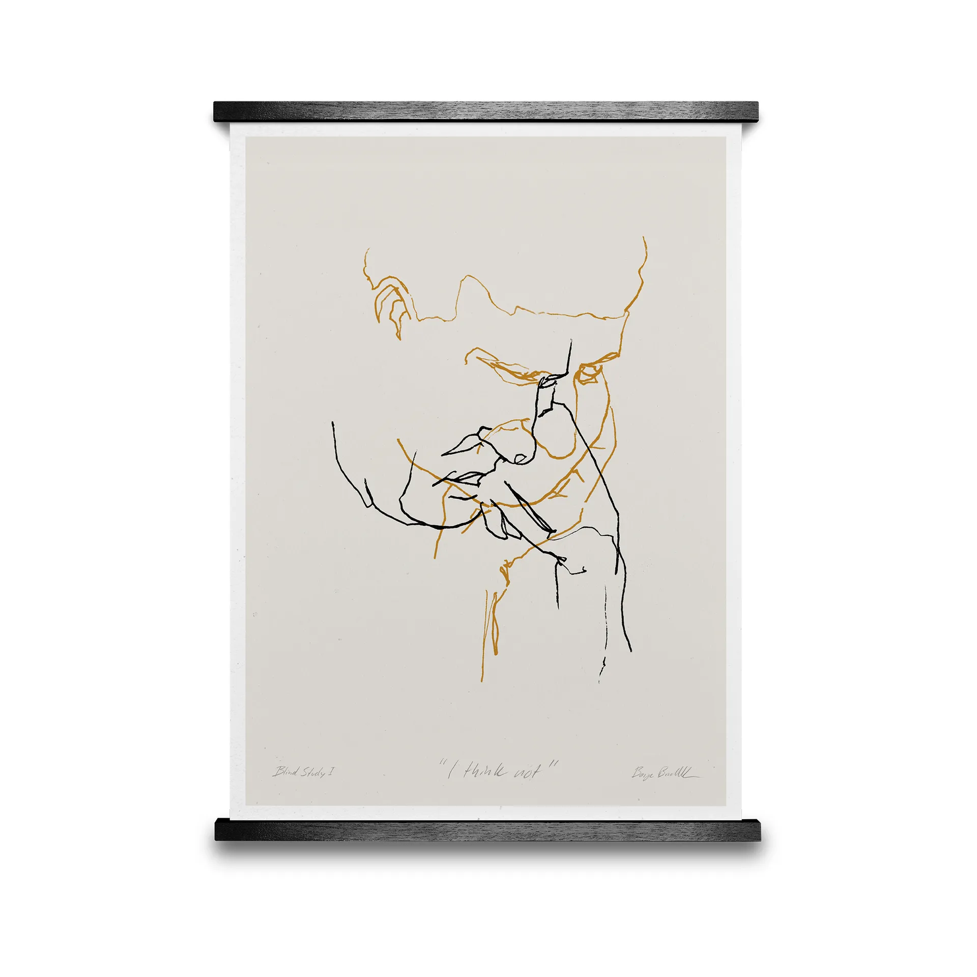 I Think Not 01 (keltainen) juliste, 50x70 cm Paper Collective