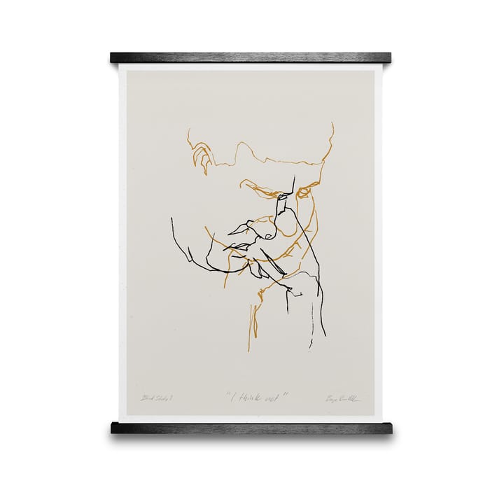 I Think Not 01 (keltainen) juliste, 50x70 cm Paper Collective