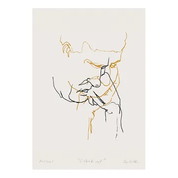 I Think Not 01 (keltainen) juliste - 50x70 cm - Paper Collective