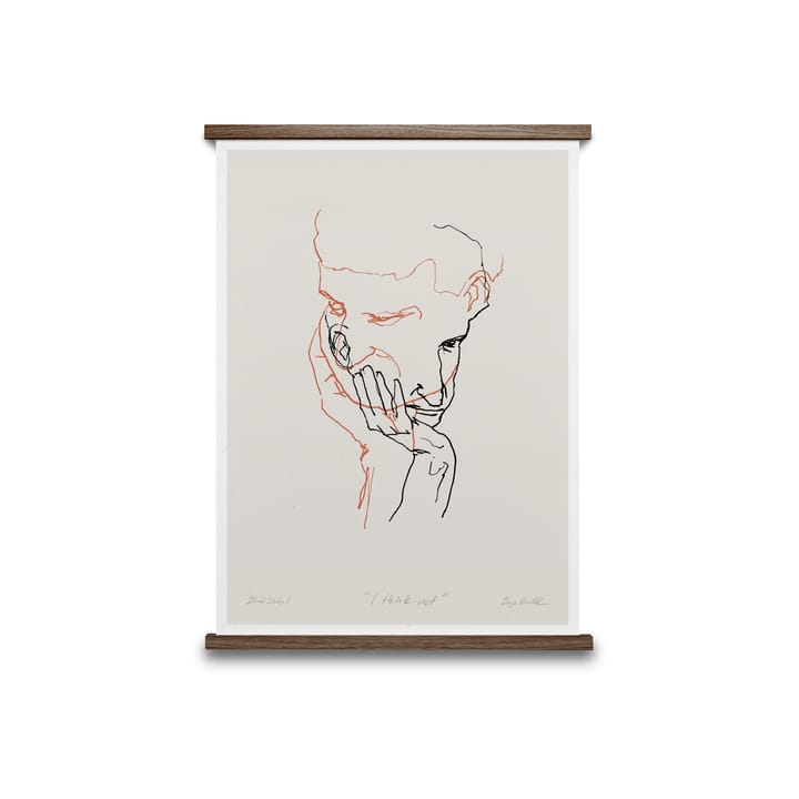 I Think Not 02 (punainen) juliste, 30x40 cm Paper Collective