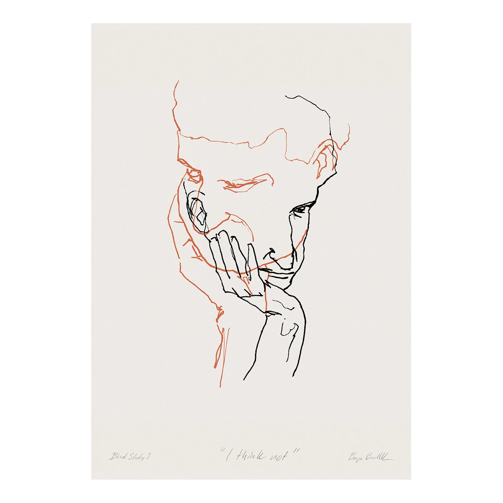 I Think Not 02 (punainen) juliste, 30x40 cm Paper Collective