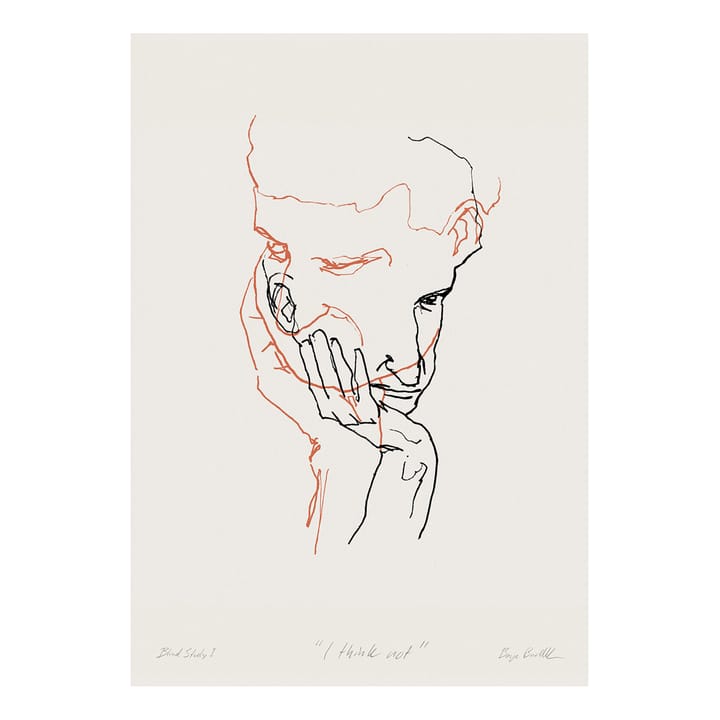 I Think Not 02 (punainen) juliste, 30x40 cm Paper Collective