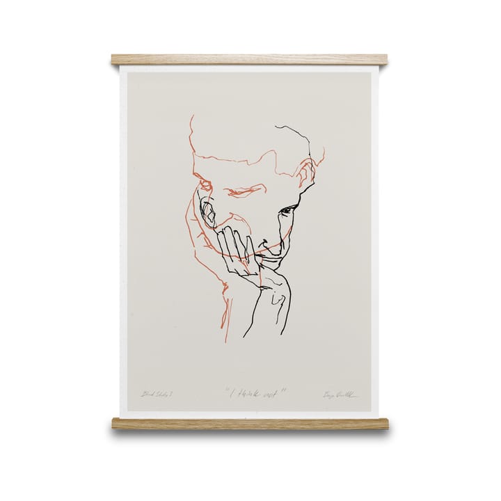 I Think Not 02 (punainen) juliste, 50x70 cm Paper Collective