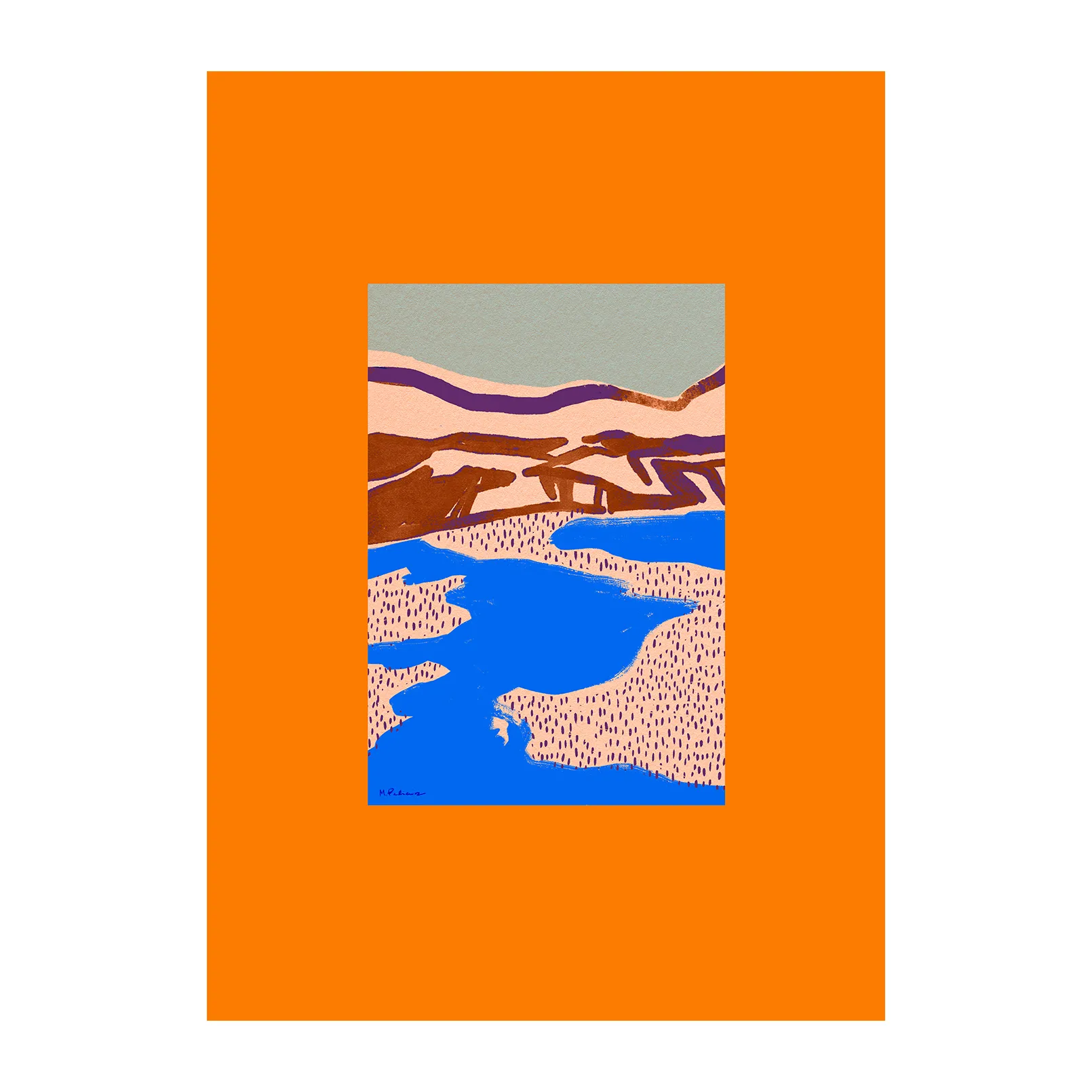 Orange Landscape -juliste, 50 x 70 cm Paper Collective