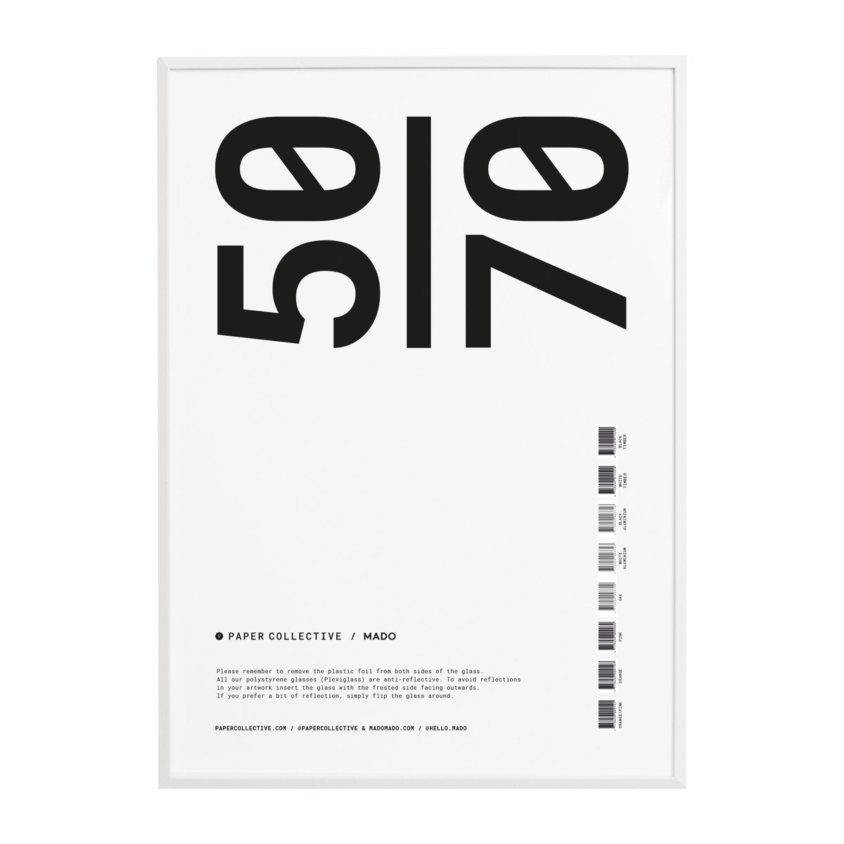 Paper Collective Paper Collective -kehys pleksilasi-valkoinen 50×70 cm