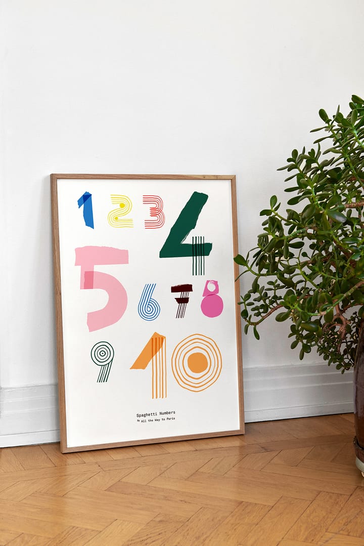 Spaghetti Numbers -juliste - 50 x 70 cm - Paper Collective